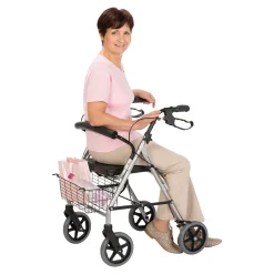 Alu Rollator "Klassik", mit Korb, höhenverstellbar