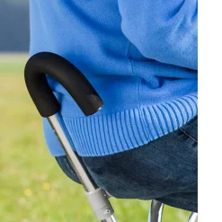 Alu-Gehstock mit Sitz, Dreifußgehhilfe, faltbar