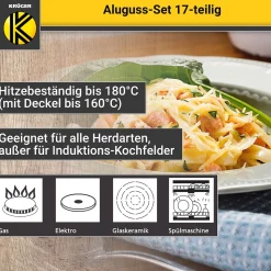 Aluguss-Topfset, 17-teilig grau