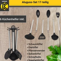 Aluguss-Topfset, 17-teilig schwarz