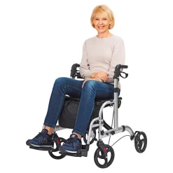Aluminium Hybrid Rollator und Transportrollstuhl - AT51005