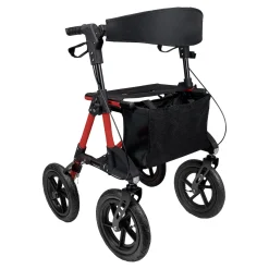 Aluminium Outdoor-Rollator mit Luftbereifung - AT51031 rot