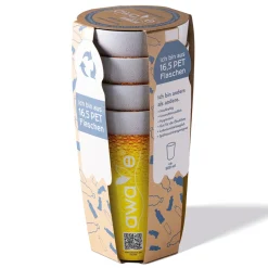 AWAVE Trinkbecher 500 ml rPET Set 4-teilig, mit Eichstrich