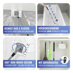 Bad- & Fliesenwischer „Profi“ mit 2 Bezügen