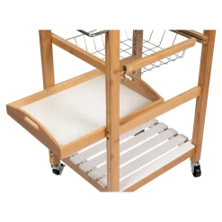 Bambus-Küchen- und Servierwagen