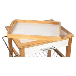 Bambus-Küchen- und Servierwagen