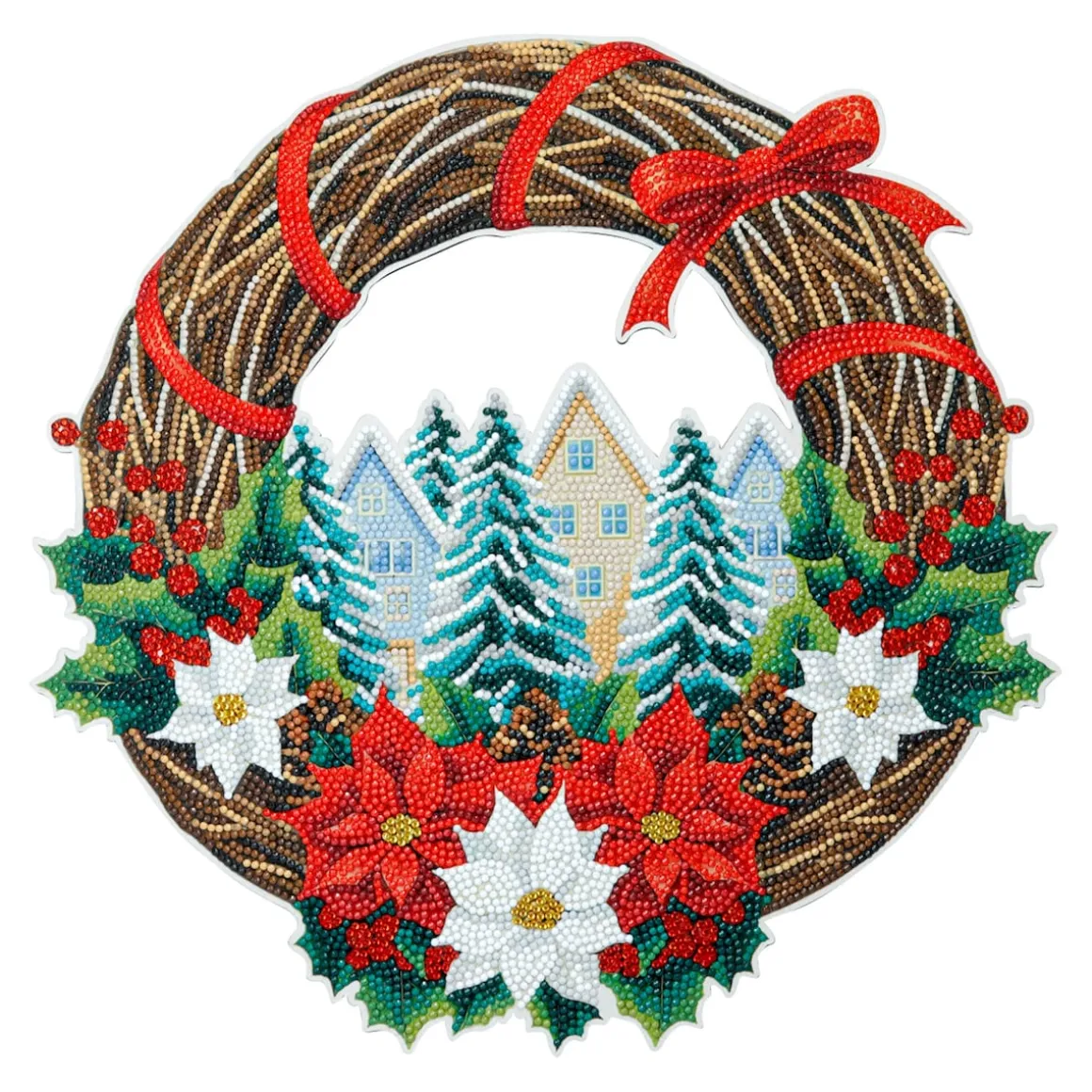 Bastel-Set, Crystal Art „Weihnachtskranz“
