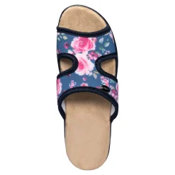 Bequem-Pantolette „Rosen“ marine