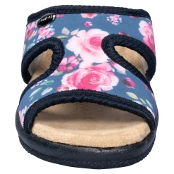 Bequem-Pantolette „Rosen“ marine