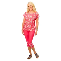 Capri-Leggings „Blütenzauber“ fuchsia