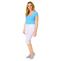 Capri-Leggings „Diamant-Optik“ weiß