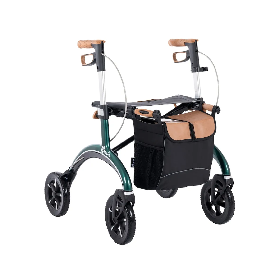 Carbon Rollator inklusive Tasche, faltbar British Racing Green