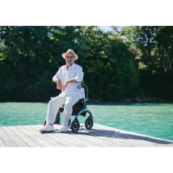 Carbon Rollator inklusive Tasche, faltbar Midnight Blue