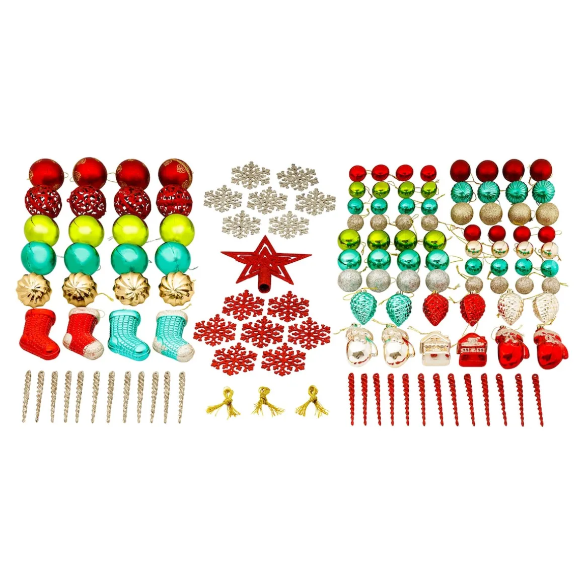 Christbaumschmuck-Sortiment „XXL“, 132-teilig