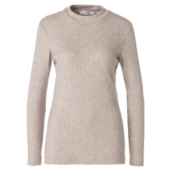 Damen-Pullover, gerippt beige