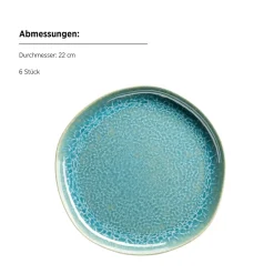 Dessertteller Set, Steinzeug Cordelia Grün / Blau