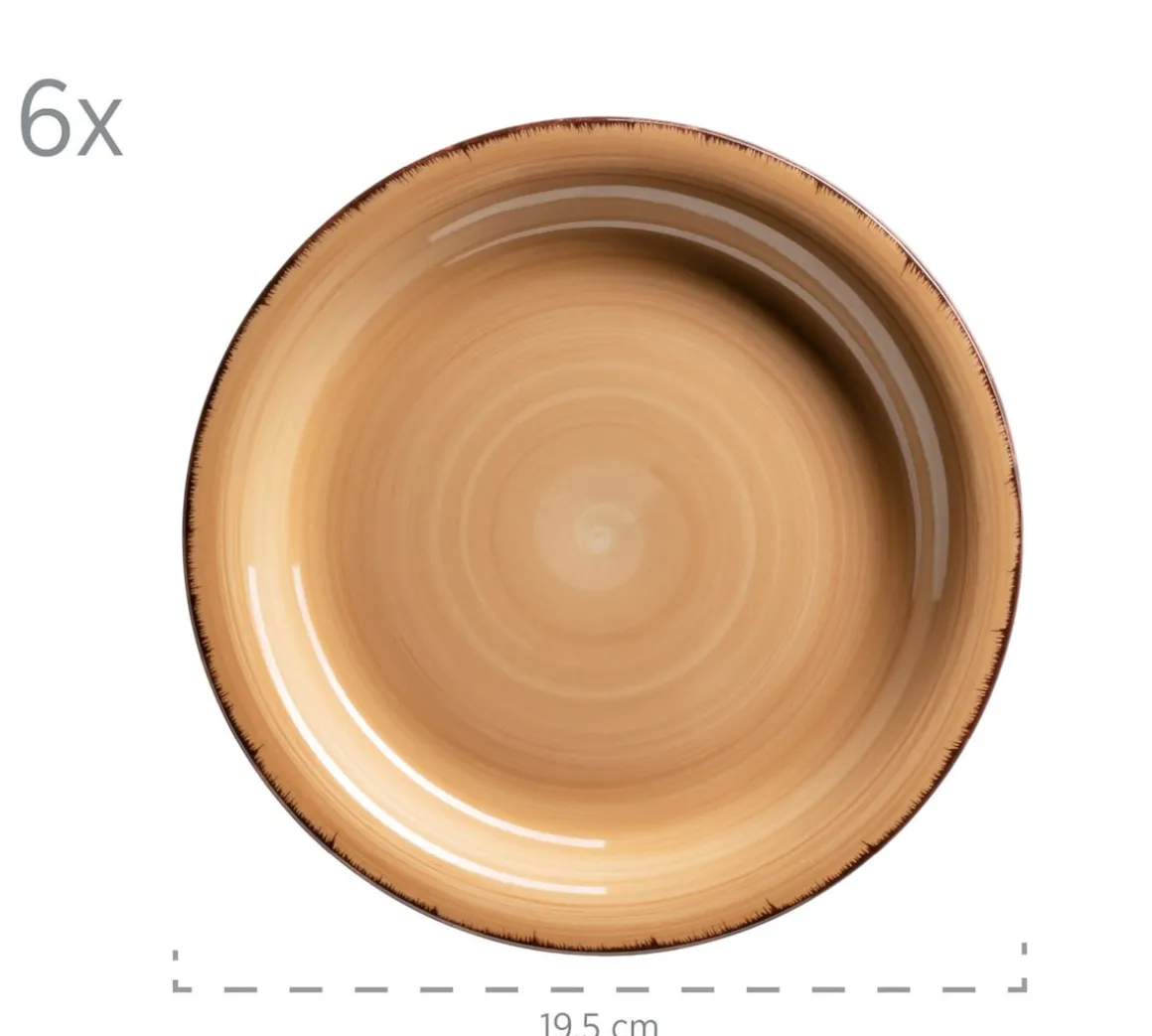 Dessertteller-Set, Steingut LUMACA Beige