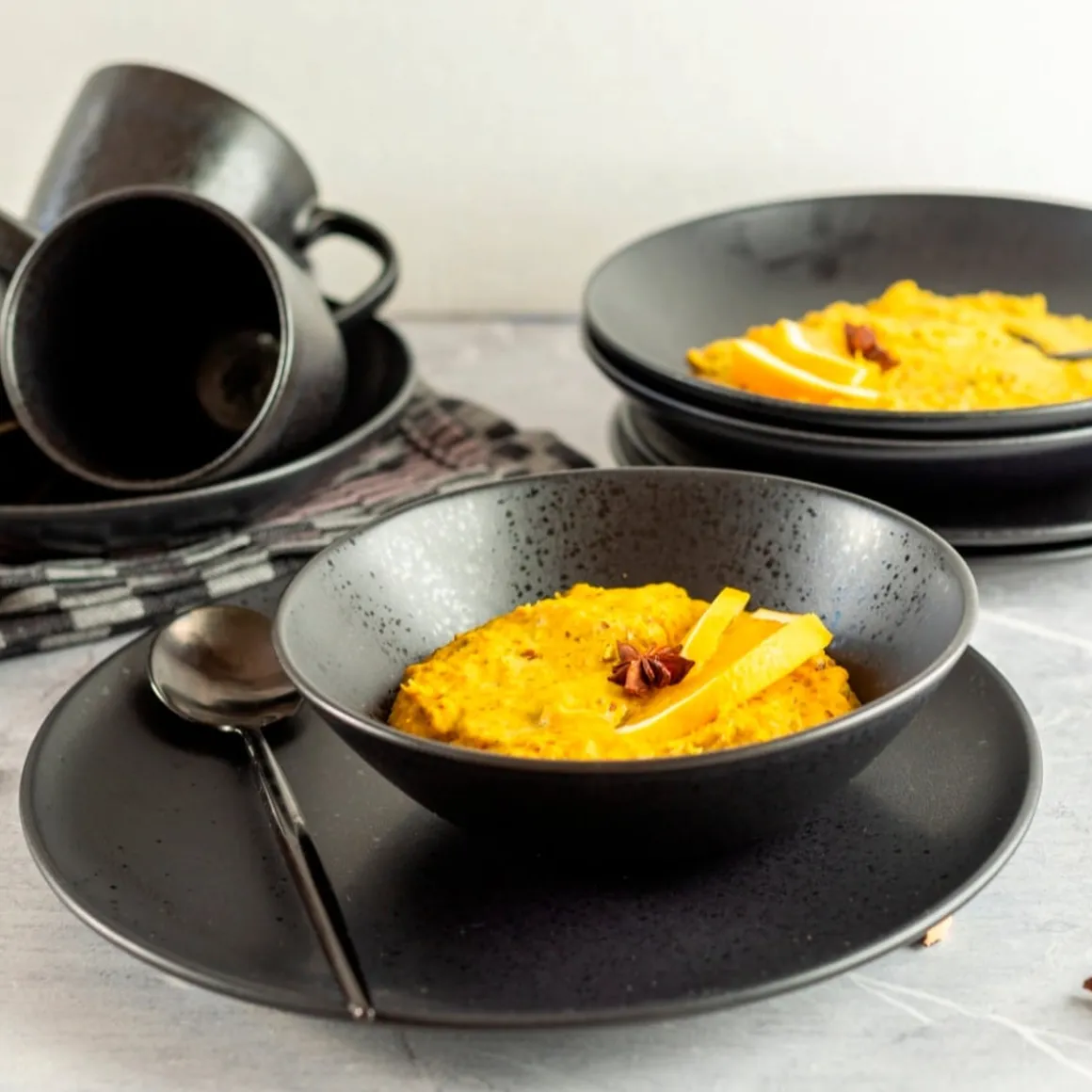 Dessertteller-Set, Steinzeug Essential