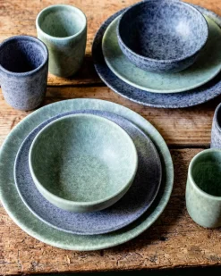 Dessertteller-Set, Steinzeug Moos'N'Stein Grau