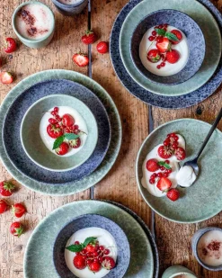 Dessertteller-Set, Steinzeug Moos'N'Stein Grau