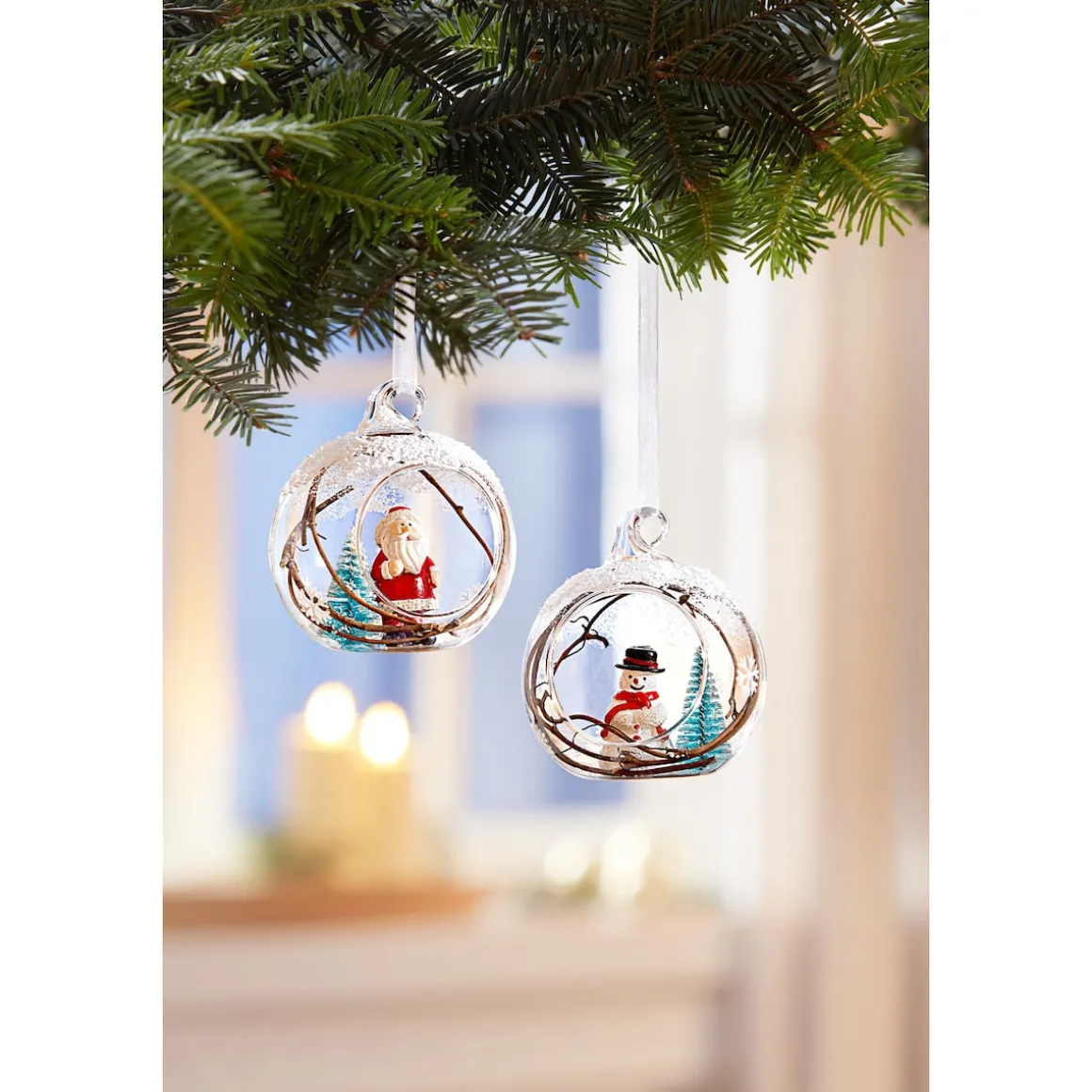 3D-Glaskugeln, 2 Stück