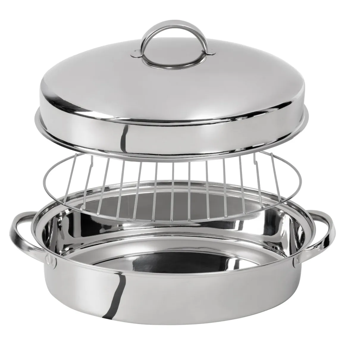 Edelstahl-Bräter mit Gittereinsatz, 3 l