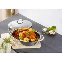 Edelstahl-Bräter mit Gittereinsatz, 3 l