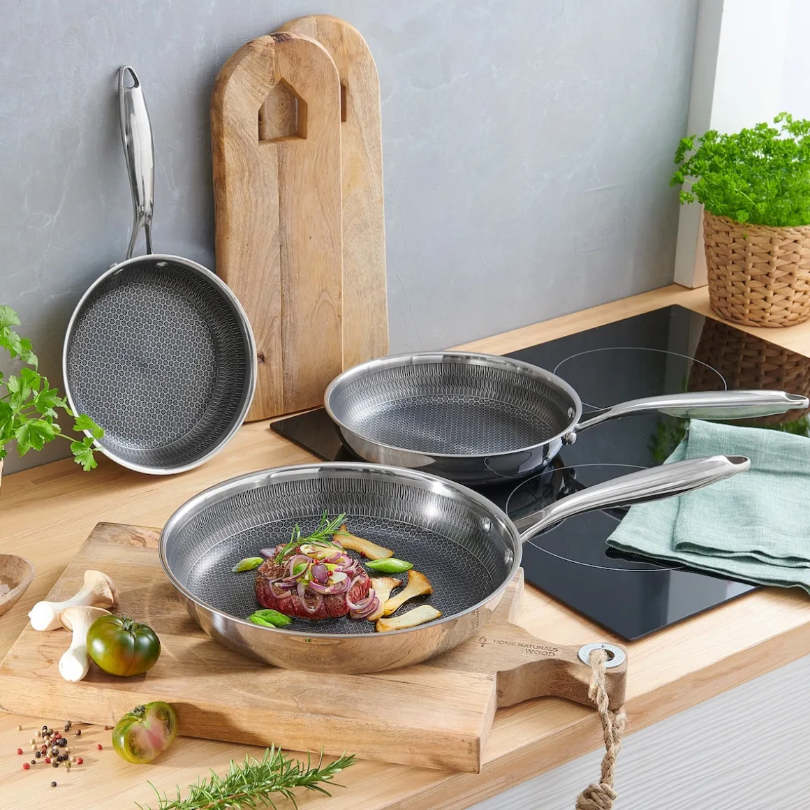 Edelstahl-Pfanne „Premium Polygon“ 24 cm