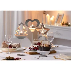 Edelstahl-Teelichthalter "Stern" Tanne