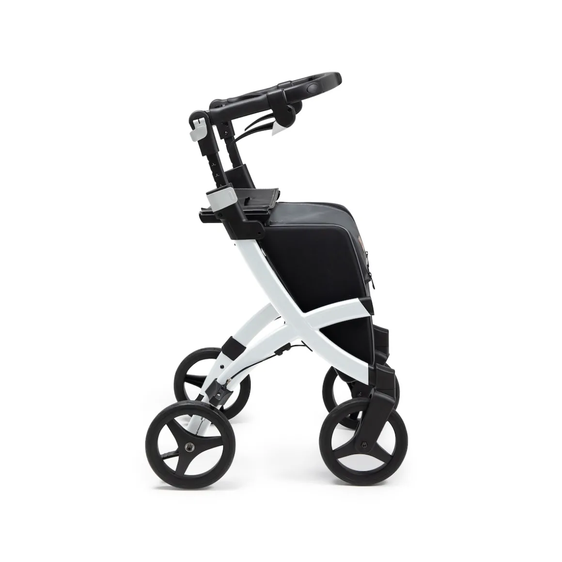 Einkaufsrollator Rollz Flex mit Sitz und Tasche, faltbar Pebble White