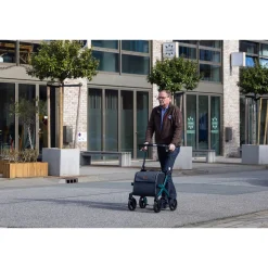 Einkaufsrollator Rollz Flex mit Sitz und Tasche, faltbar Jungle Green