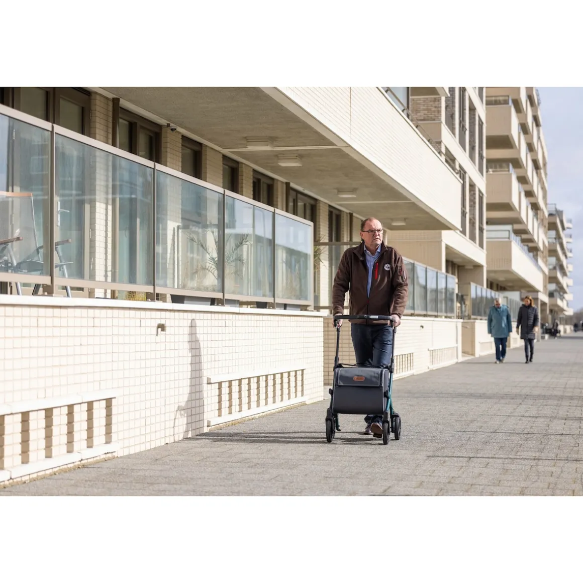 Einkaufsrollator Rollz Flex mit Sitz und Tasche, faltbar Jungle Green