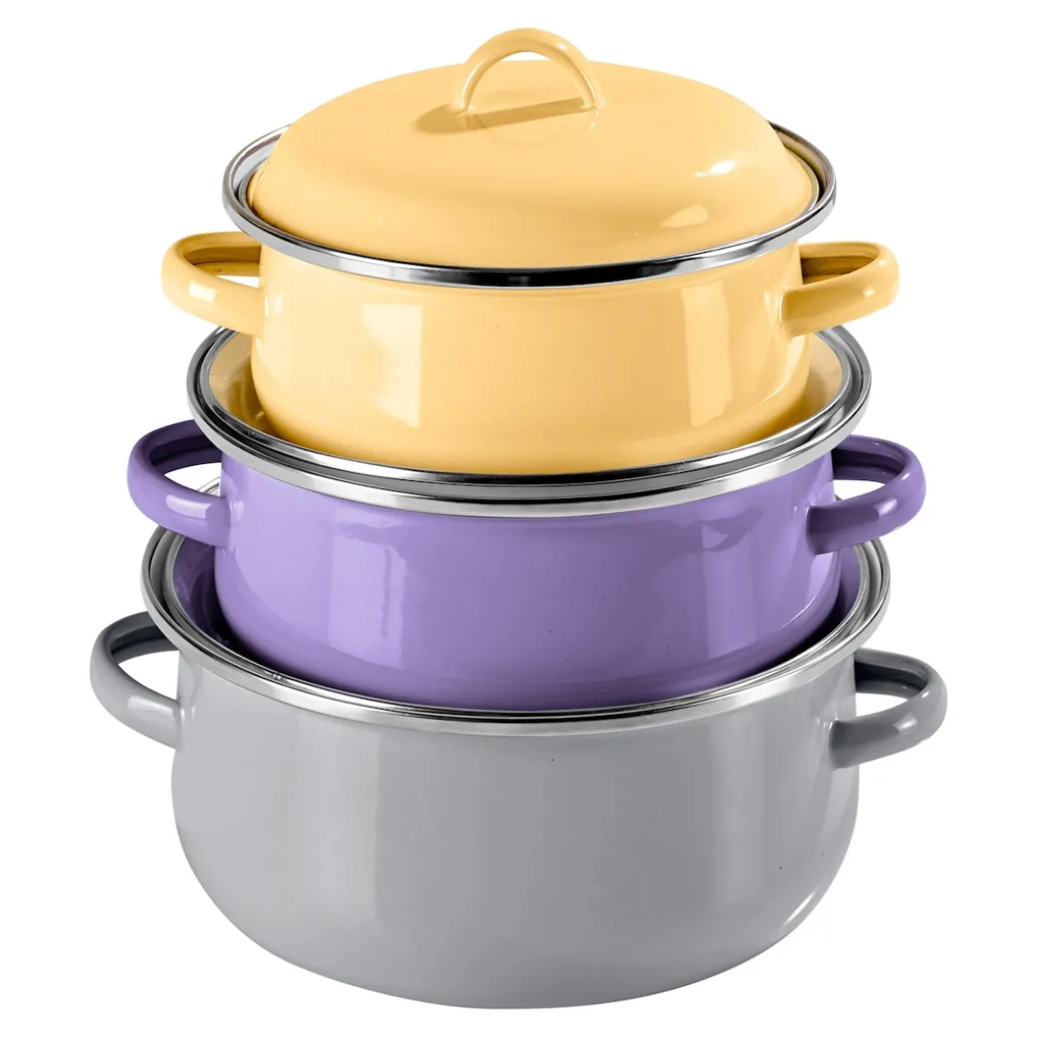 Emailletopf-Set "Trend", 6-teilig