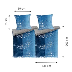 2er Sparset Kuschel-Bettwäsche "Cashmere like“, 4-teilig,135x200 cm