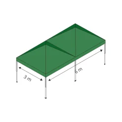 Faltpavillon, 3x6 m grün