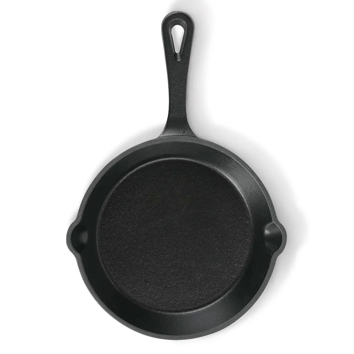 Freyersbacher Gusseisenpfanne 15 cm, Emaille Bratpfanne | mit Brett und Tuch