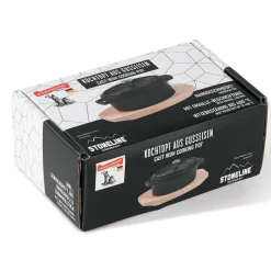 Freyersbacher Mini Cocotte 12x8,5 cm Gusseisen, Kleiner Emaille Topf | Oval, mit Brett und Tuch