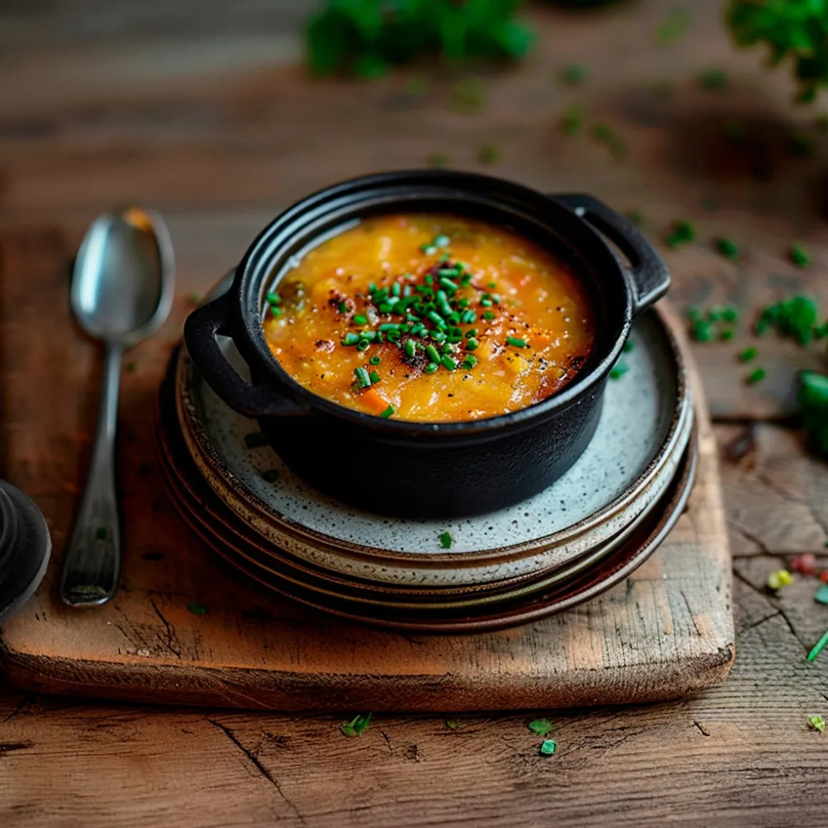 Freyersbacher Mini Cocotte 9 cm Gusseisen, Kleiner Emaille Topf | Rund, mit Brett und Tuch