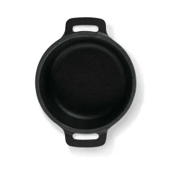 Freyersbacher Mini Cocotte 9 cm Gusseisen, Kleiner Emaille Topf | Rund, mit Brett und Tuch