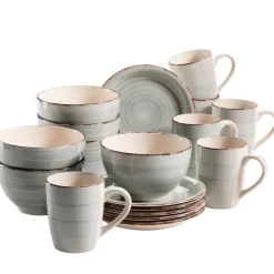 Frühstücksgeschirr, Steingut Lumaca Rauchblau