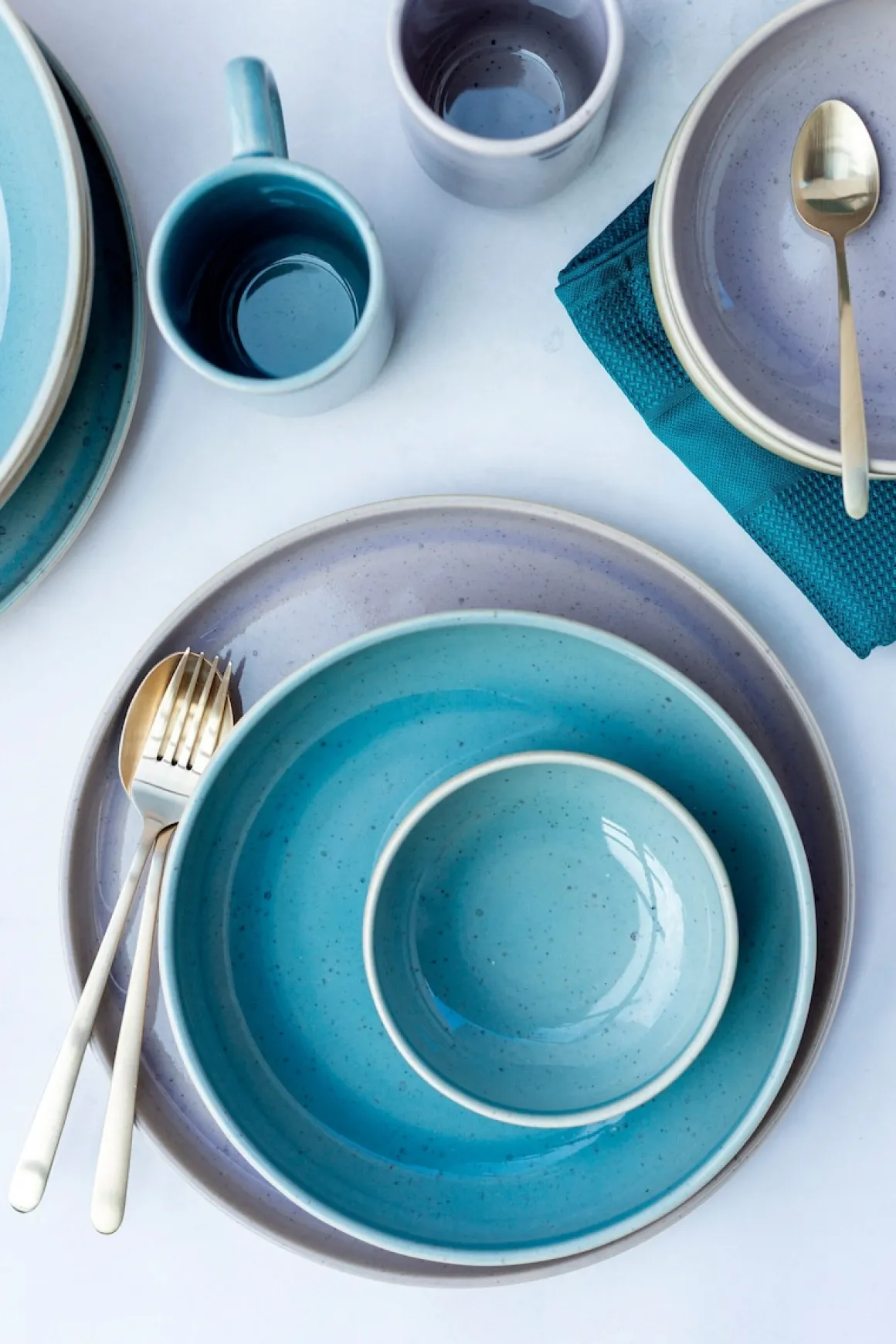 Frühstücksset, Steinzeug Candy Flieder