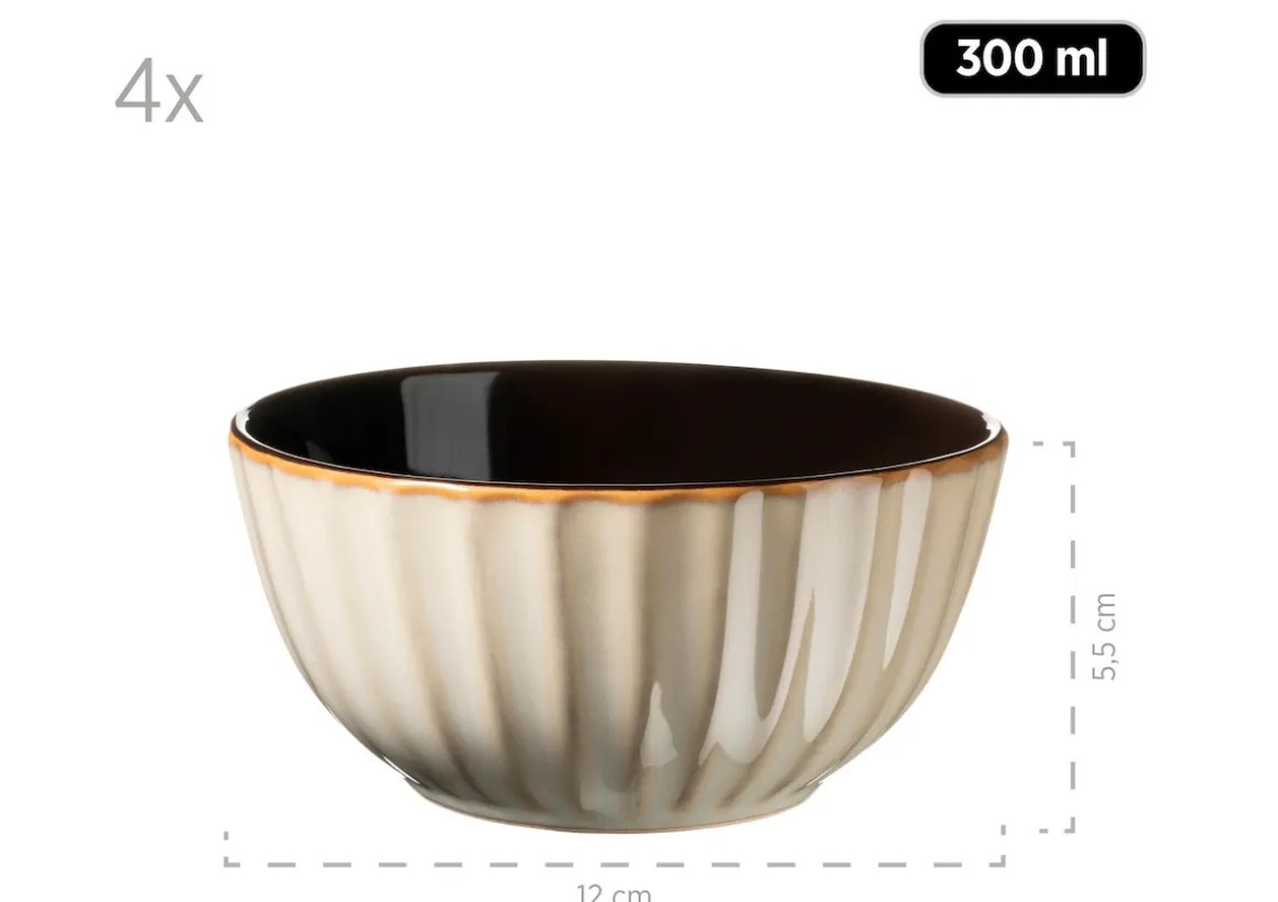 Frühstücksset, Steinzeug Confino Beige