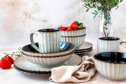 Frühstücksset, Steinzeug Confino Beige