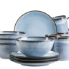 Frühstücksset, Steinzeug Smoky's Blau