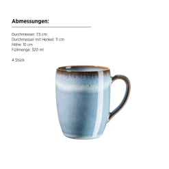 Frühstücksset, Steinzeug Smoky's Blau