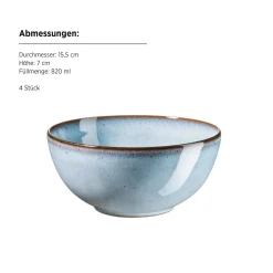 Frühstücksset, Steinzeug Smoky's Blau