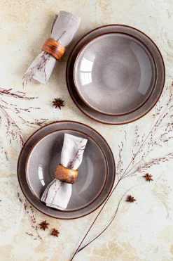 Frühstücksset, Steinzeug Smoky's Braun