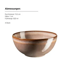 Frühstücksset, Steinzeug Smoky's Braun