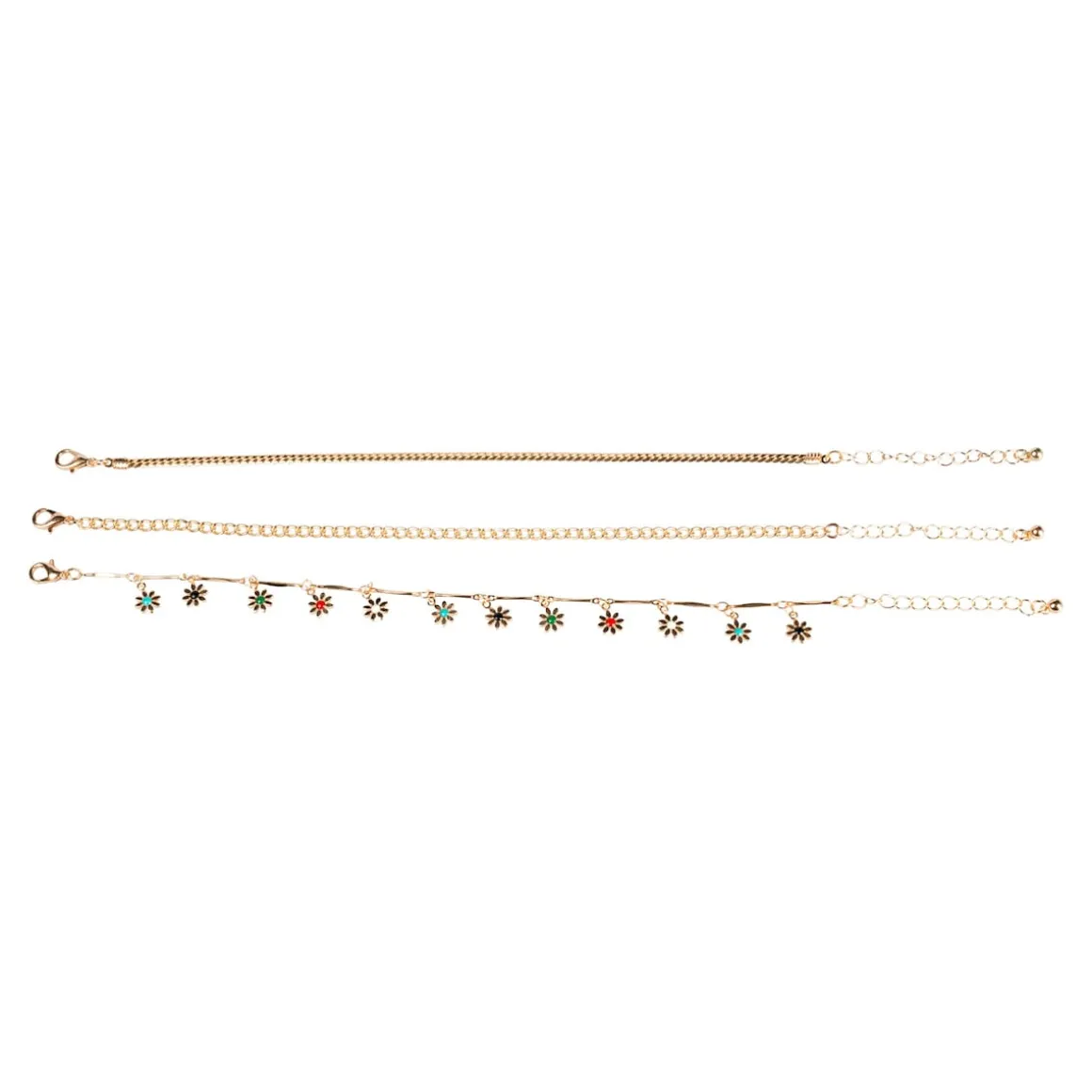 Fußkettchen „Blume“, 3 Stück