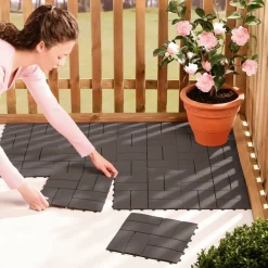 Gartenplatten, 4 Stück anthrazit